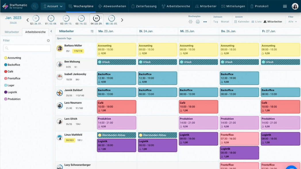 Staffomatic Scheduling Software Screenshot